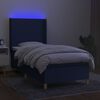 vidaXL Box spring postel s matrac&iacute; a LED modr&aacute; 100x200 cm textil