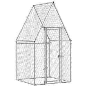 vidaXL Klec pro kuřata stř&iacute;brn&aacute; 100 x 100 x 190 cm pozinkovan&aacute; ocel