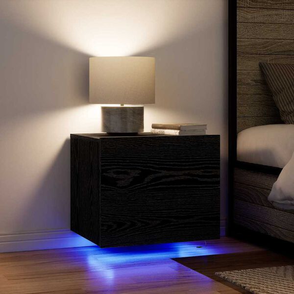 vidaXL Nočn&iacute; skř&iacute;ňka Čern&yacute; dub 50 x 39 x 41 cm kompozitn&iacute; dřevo