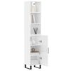 vidaXL Skř&iacute;ň highboard b&iacute;l&aacute; s vysok&yacute;m leskem 34,5x34x180 cm kompozit