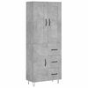 vidaXL Skř&iacute;ň highboard betonově &scaron;ed&aacute; 69,5x34x180 cm kompozitn&iacute; dřevo