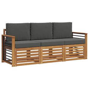 vidaXL Sedac&iacute; soupravy s pol&scaron;t&aacute;řem 3 pcs Přirozen&aacute; a Anthracitov&aacute;