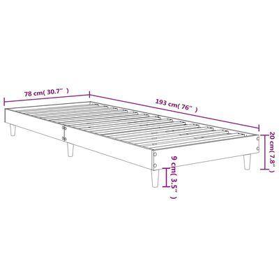 vidaXL Rám postele černý 75 x 190 cm kompozitní dřevo