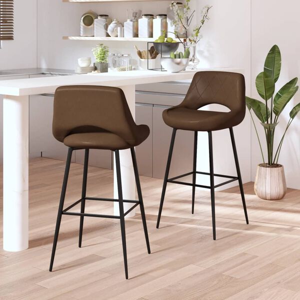 vidaXL Barové židle 2 ks tmavě hnědé umělá kůže
