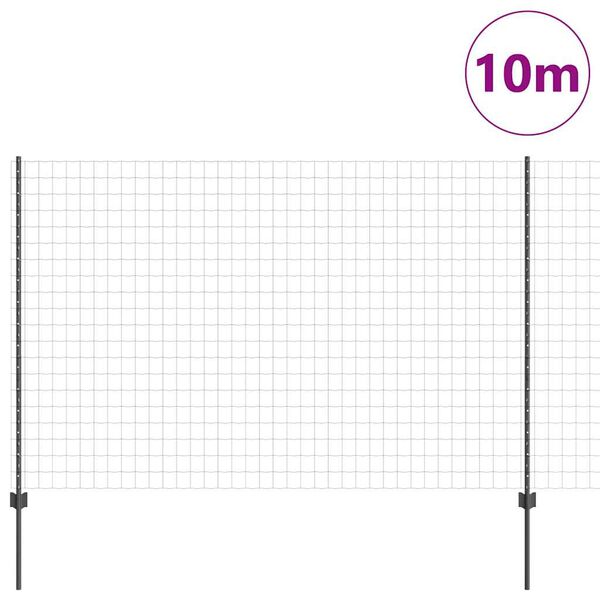 vidaXL Plot s sloupkem &Scaron;ed&aacute; 1,6 x 10 m Ocel a PVC
