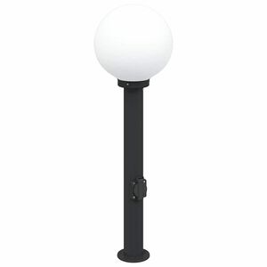 vidaXL Sloupkov&eacute; sv&iacute;tidlo se z&aacute;suvkou 80 cm čern&eacute; IP44