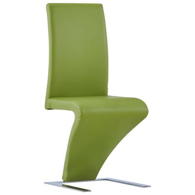 vidaXL Jídelní židle s cik-cak designem 4 ks zelené umělá kůže