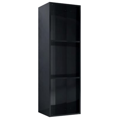 vidaXL Knihovna/TV skříňka černá vysoký lesk 36x30x114 cm dřevotříska