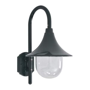 vidaXL Zahradn&iacute; n&aacute;stěnn&aacute; lampa E27 42 cm hlin&iacute;kov&aacute; tmavě zelen&aacute;