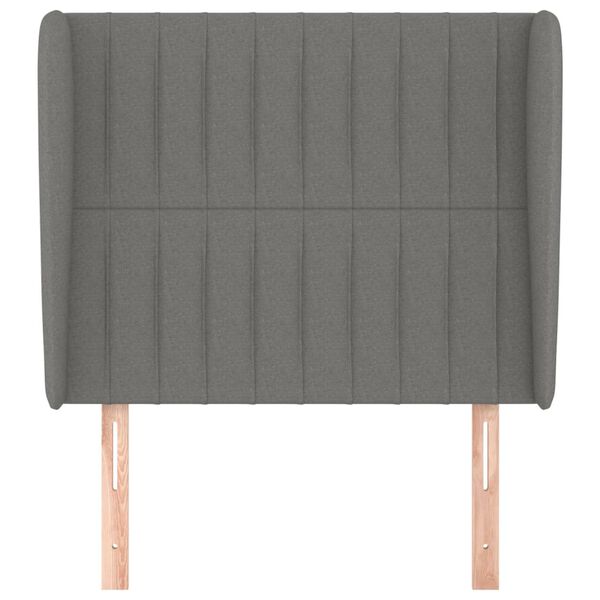 vidaXL Čelo postele typu u&scaron;&aacute;k tmavě &scaron;ed&eacute; 103x23x118/128 cm textil