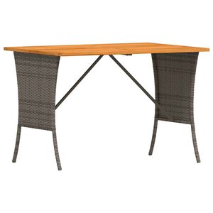 vidaXL Zahradn&iacute; stůl s ak&aacute;ciovou deskou &scaron;ed&yacute; 105x75x72 cm polyratan