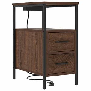 vidaXL Nočn&iacute; skř&iacute;ňka Hněd&yacute; dub 30 x 48 x 61 cm kompozitn&iacute; dřevo