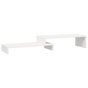 vidaXL Stojan na monitor b&iacute;l&yacute; (52&ndash;101) x 22 x 14 cm masivn&iacute; borovice