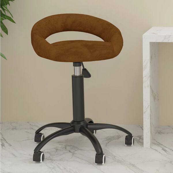 vidaXL Otočn&aacute; kancel&aacute;řsk&aacute; židle hněd&aacute; samet