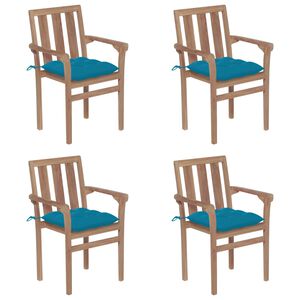 vidaXL Stohovateln&eacute; zahradn&iacute; židle s podu&scaron;kami 4 ks masivn&iacute; teak