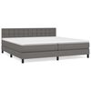 vidaXL Box spring postel s matrac&iacute; &scaron;ed&aacute; 200x200 cm uměl&aacute; kůže