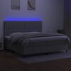 vidaXL Box spring postel s matrac&iacute; a LED světle &scaron;ed&aacute; 200x200 cm textil