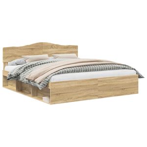 vidaXL R&aacute;m postele s čelo Sonoma 180 x 200 cm Masivn&iacute; borov&eacute; dřevo