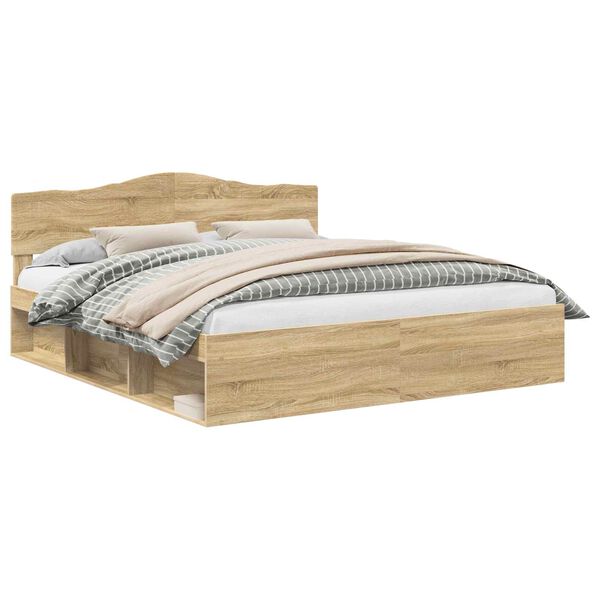 vidaXL R&aacute;m postele s čelo Sonoma 180 x 200 cm Masivn&iacute; borov&eacute; dřevo