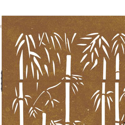vidaXL Zahradní branka 85 x 175 cm cortenová ocel Bambus