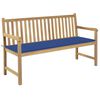 vidaXL Zahradn&iacute; lavice s kr&aacute;lovsky modrou podu&scaron;kou 150 cm masivn&iacute; teak