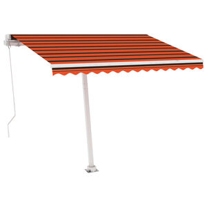 vidaXL Volně stoj&iacute;c&iacute; ručně zatahovac&iacute; mark&yacute;za 300x250 cm oranžovohněd&aacute;