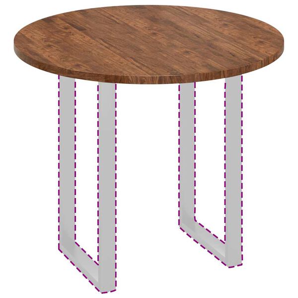 vidaXL Deska stolu Tmavě hnědá Ø 90 x 2.5 cm Pevné dubové dřevo