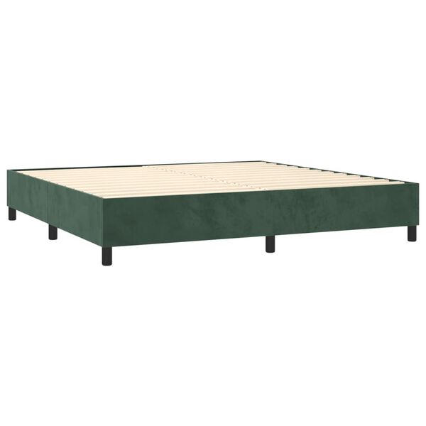 vidaXL Box spring postel s matrac&iacute; tmavě zelen&aacute; 200x200 cm samet