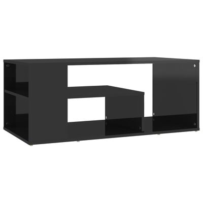 vidaXL Konferenční stolek černý vysoký lesk 100x50x40 cm dřevotříska