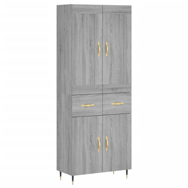 vidaXL Skř&iacute;ň highboard &scaron;ed&aacute; sonoma 69,5 x 34 x 180 cm kompozitn&iacute; dřevo
