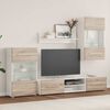 vidaXL 5d&iacute;ln&aacute; TV stolky s LED osvětlen&iacute;m dub sonoma kompozit