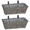 vidaXL Z&aacute;věsn&yacute; květinov&yacute; ko&scaron; 2 pcs &Scaron;ed&aacute; 48 x 22 x 15 cm Lacak ratan