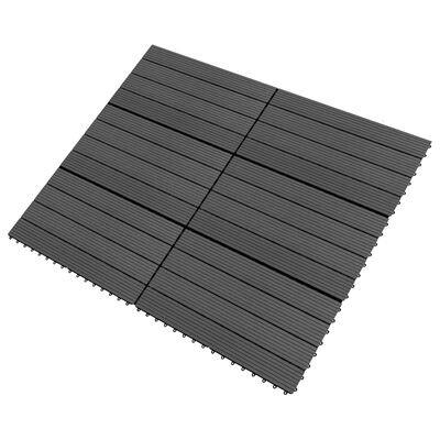 vidaXL Terasové dlaždice 6 ks WPC 60 x 30 cm 1,08 m² černé
