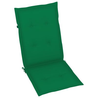 vidaXL Zahradní židle 6 ks se zelenými poduškami masivní teak