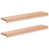 vidaXL Parapety 2 ks Př&iacute;rodn&iacute; 70 x 20 x 2 cm Masivn&iacute; bukov&eacute; dřevo