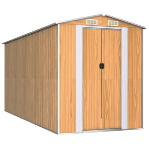 vidaXL Zahradn&iacute; kůlna světle hněd&aacute; 192x440x223 cm pozinkovan&aacute; ocel