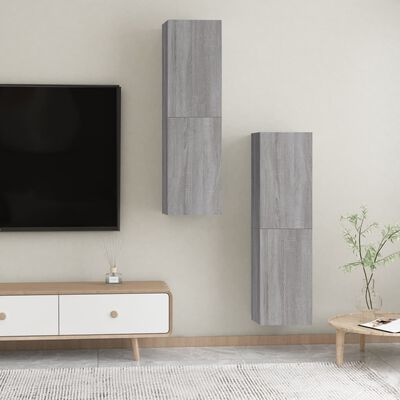 vidaXL Nástěnné TV skříňky 2 ks šedé sonoma 30,5 x 30 x 110 cm