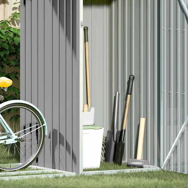 vidaXL Zahradn&iacute; kůlna na dř&iacute;v&iacute; &scaron;ed&aacute; 245 x 98 x 159 cm pozinkovan&aacute; ocel