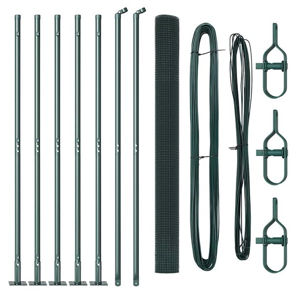 vidaXL Plotov&yacute; sloupek. Zelen&aacute; 10 x 1,4 m (s&iacute;ť 19 x 19 mm) Ocel a PVC