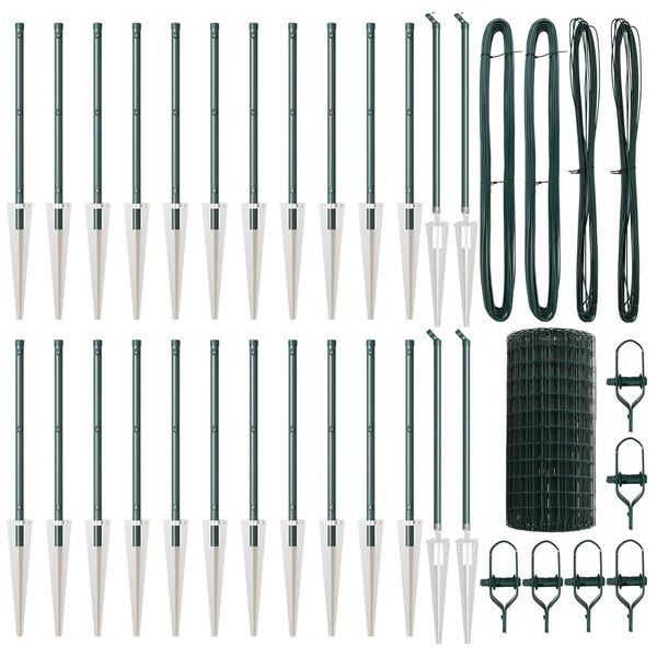 vidaXL Plot s sloupkem Zelen&aacute; 0,4 x 50 m Ocel a PVC