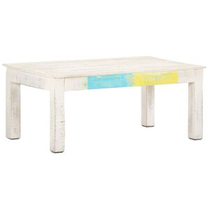 vidaXL Konferenčn&iacute; stolek b&iacute;l&yacute; 110x60x45 cm masivn&iacute; mangovn&iacute;kov&eacute; dřevo