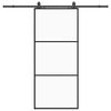 vidaXL Posuvn&eacute; dveře se sadou kov&aacute;n&iacute; čern&eacute; 90x205 cm ESG Glass