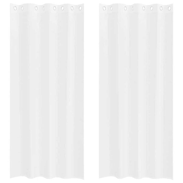 vidaXL Voile Z&aacute;clona se z&aacute;clonami 2 pcs B&iacute;l&aacute; 260 x 140 cm Polyester