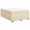 vidaXL Box spring postel s matrac&iacute; kr&eacute;mov&aacute; 160x200 cm textil