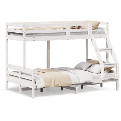 vidaXL Patrová postel 90 x 200/120 x 200 cm bílá masivní borové dřevo