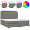 vidaXL Box spring postel s matrac&iacute; a LED tmavě &scaron;ed&aacute; 180x200 cm textil