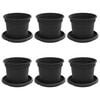 vidaXL Květin&aacute;če 6 pcs Čern&aacute; &Oslash; 12,5 x 10 cm Plast