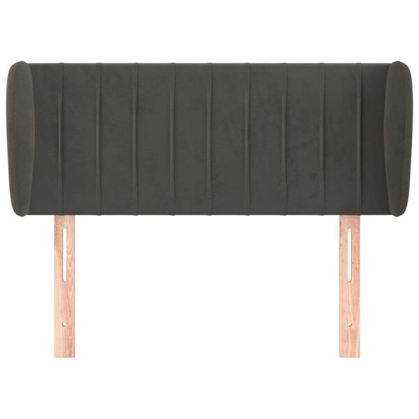 vidaXL Čelo postele typu u&scaron;&aacute;k tmavě &scaron;ed&eacute; 83x23x78/88 cm samet