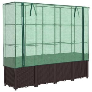 vidaXL Vyv&yacute;&scaron;en&yacute; z&aacute;hon se sklen&iacute;kem ratanov&yacute; vzhled 160 x 40 x 153 cm