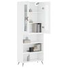 vidaXL Skř&iacute;ň highboard b&iacute;l&aacute; 69,5 x 34 x 180 cm kompozitn&iacute; dřevo